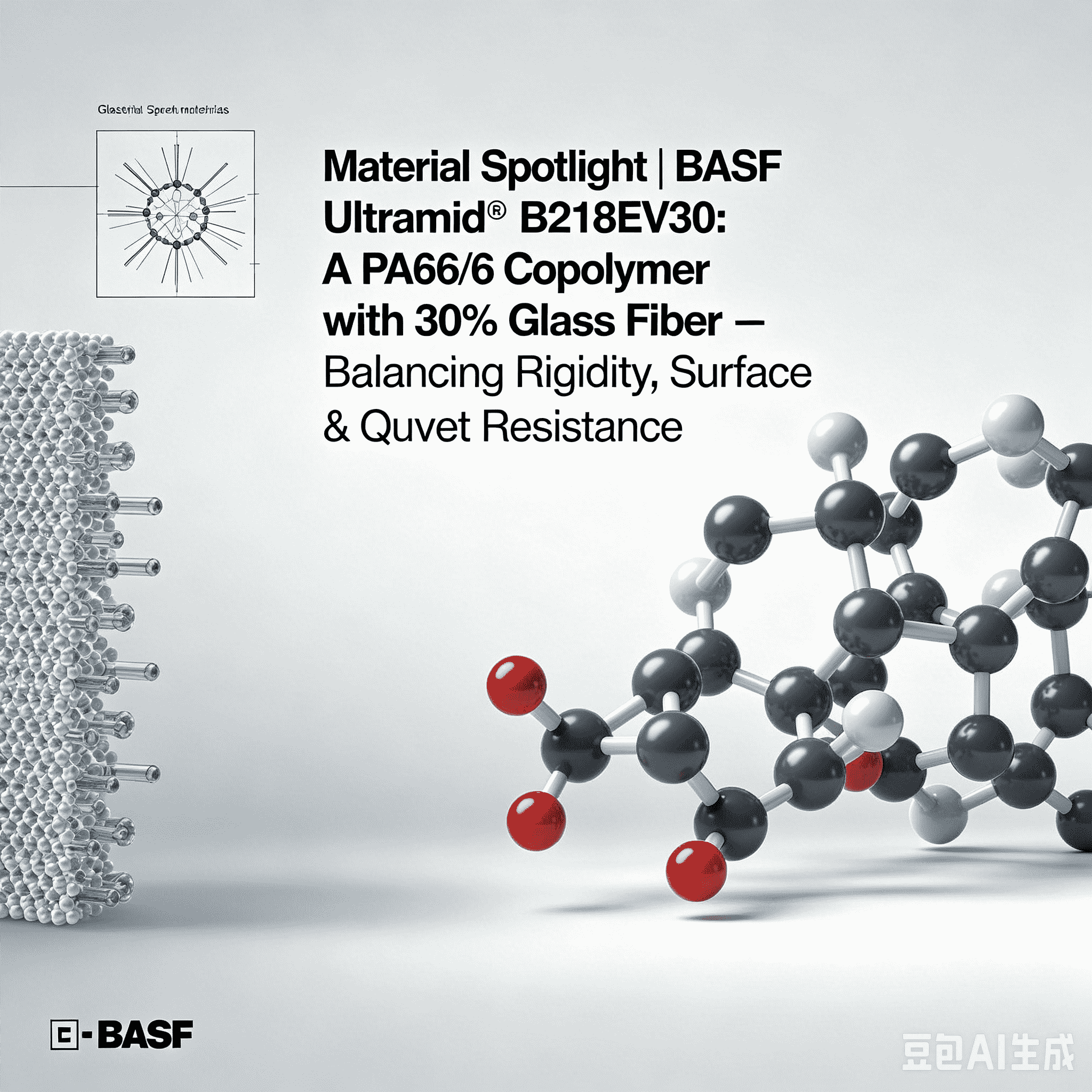 머티리얼 스포트라이트 | BASF Ultramid® B218EV30: 30% 유리 섬유를 함유한 PA66/6 공중 합체 - 강성, 표면 품질 및 내열성 균형 유지